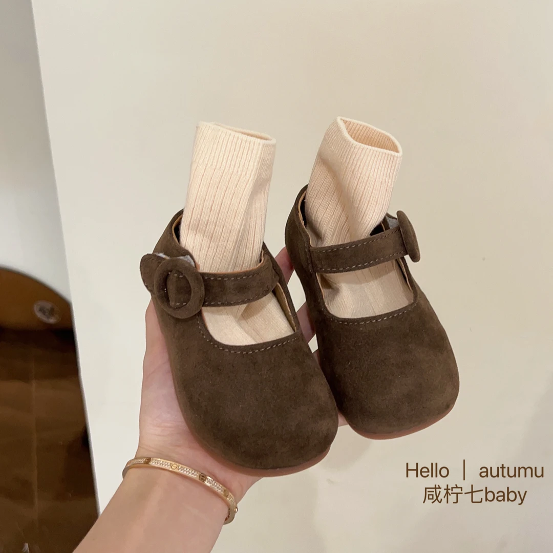 女童奶奶鞋2023春秋新款单鞋小宝宝简约韩版软底公主鞋儿童豆豆鞋