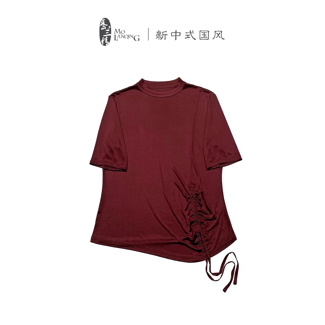 【纯元】时尚通勤显瘦百搭短袖t恤打底衫夏季桑蚕丝打底衫2111