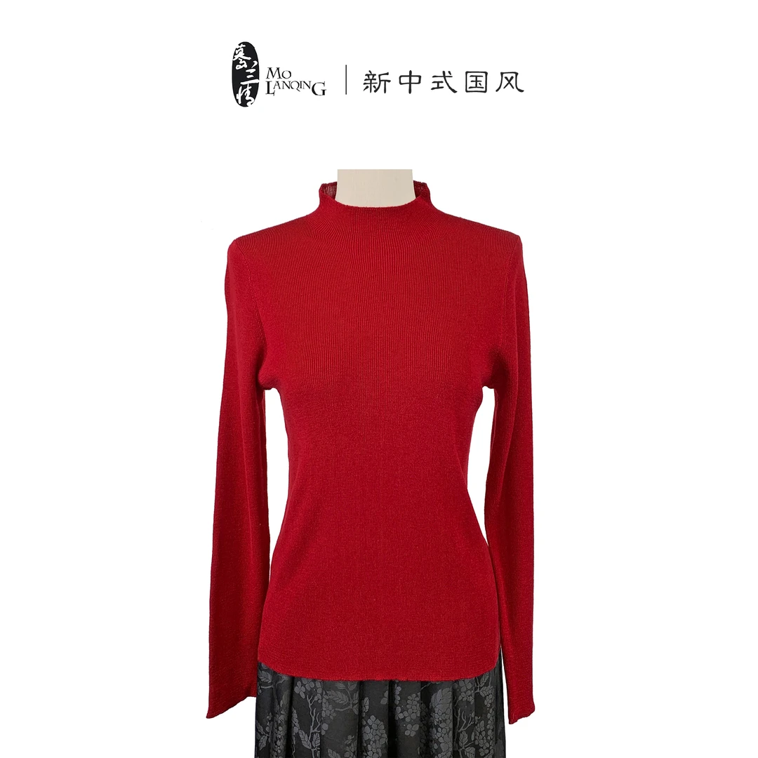 【精品打底】简约时尚纯色长袖半高领宽松百搭春秋冬针织打底衫6301