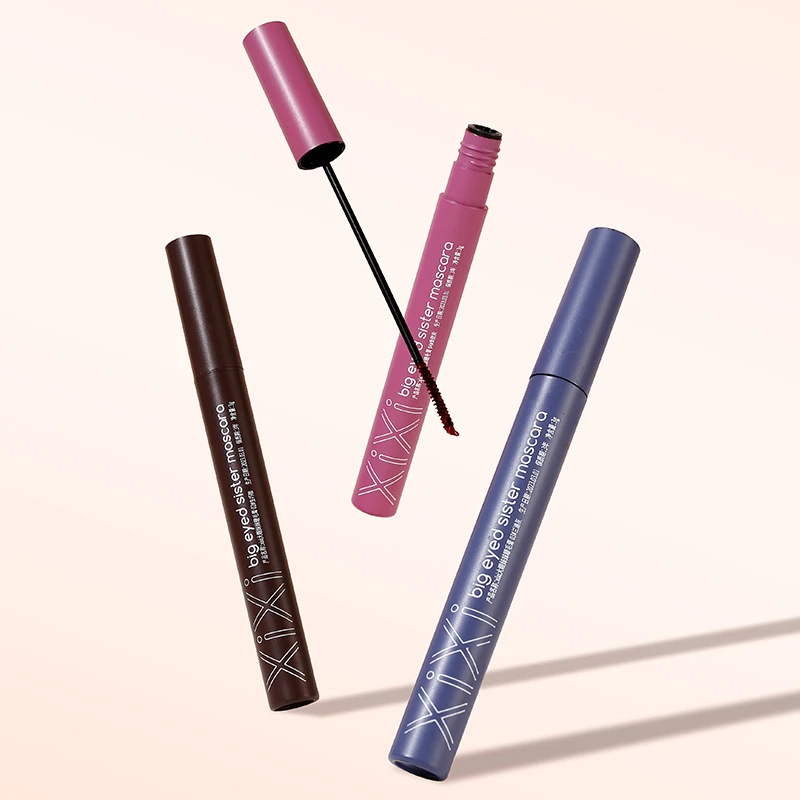 xixi大眼妹睫毛膏神器不晕染防水防汗新手持久彩色极细刷d-590