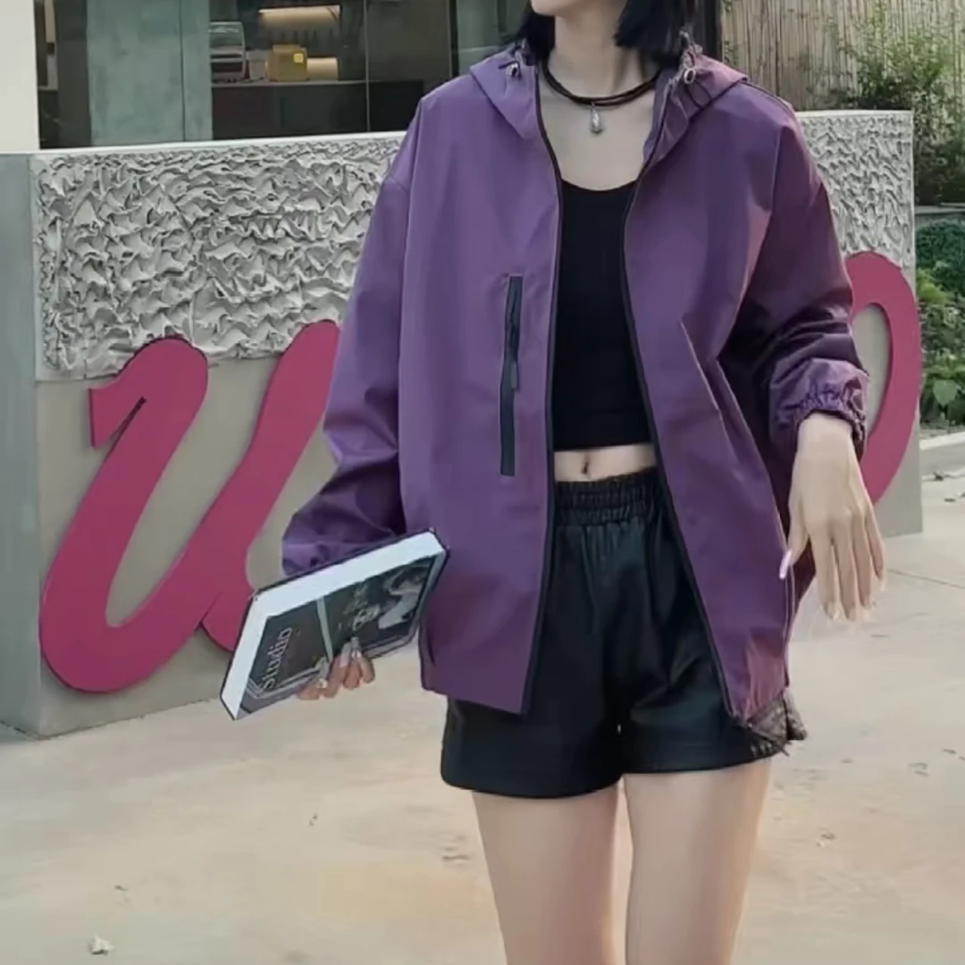 凤枝家9602秋款外套洋气大码女装显瘦百搭休闲连帽时尚