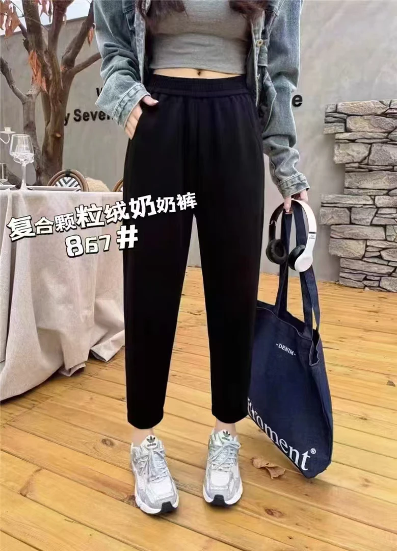 凤枝家867大码女装冬款加绒奶奶裤 新款高货百搭时尚显瘦裤子