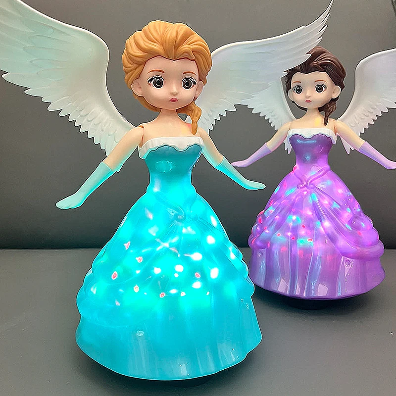 儿童音乐电动会跳舞的旋转公主女孩子1-3岁宝宝2女童灯光生日礼物