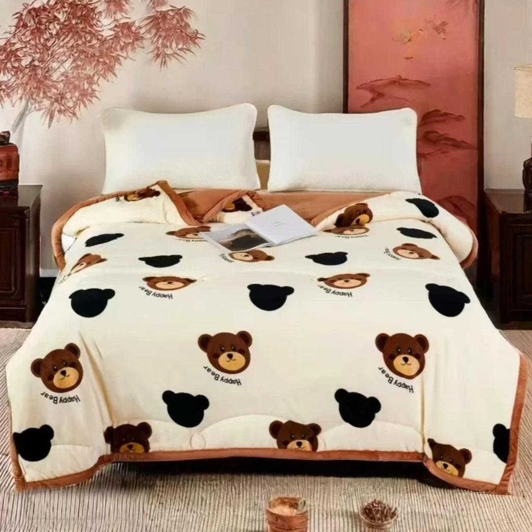 2024新款牛奶绒被子 单人学生加厚冬季保暖双面绒宝宝绒单人冬被