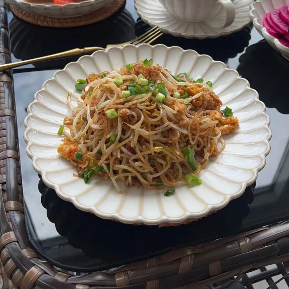 8英寸天目菊浅盘复古陶瓷盘子菜盘圆盘早餐盘 微瑕凑满20元包邮