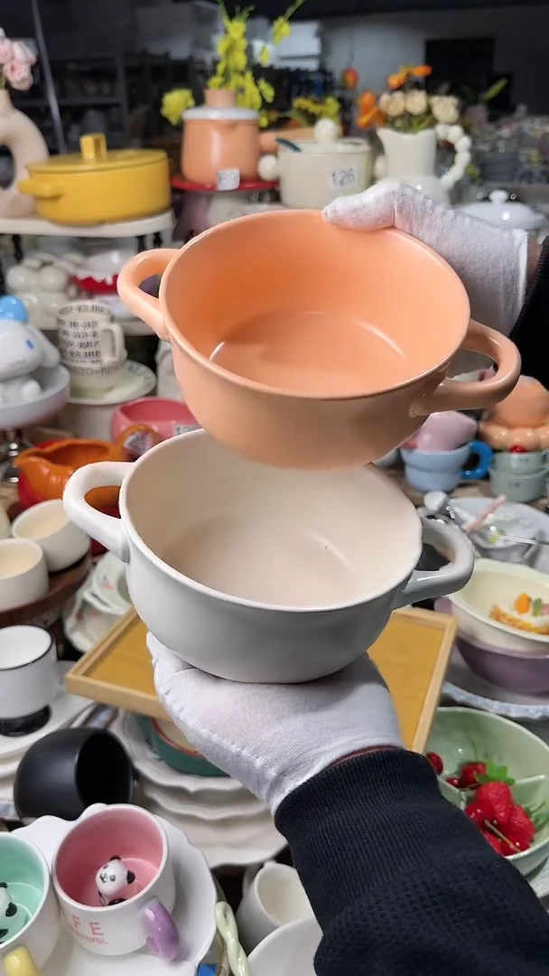 【闪购商品】瓷片2个双耳微瑕 凑满20元包邮