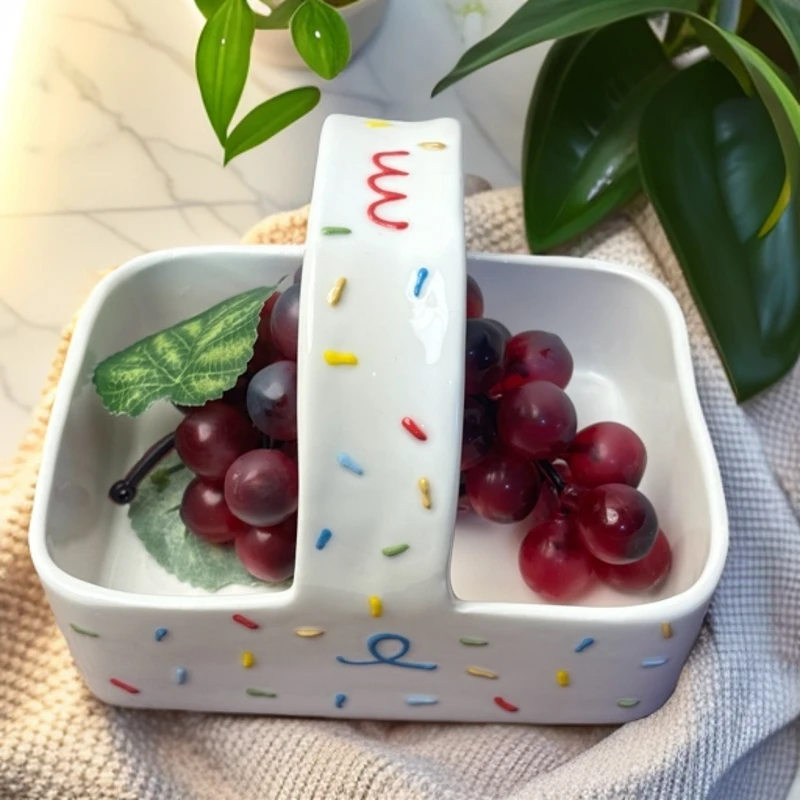 糖针ins风水果盘客厅家用茶几干果零食摆放盘新款点心盘糖果盘篮