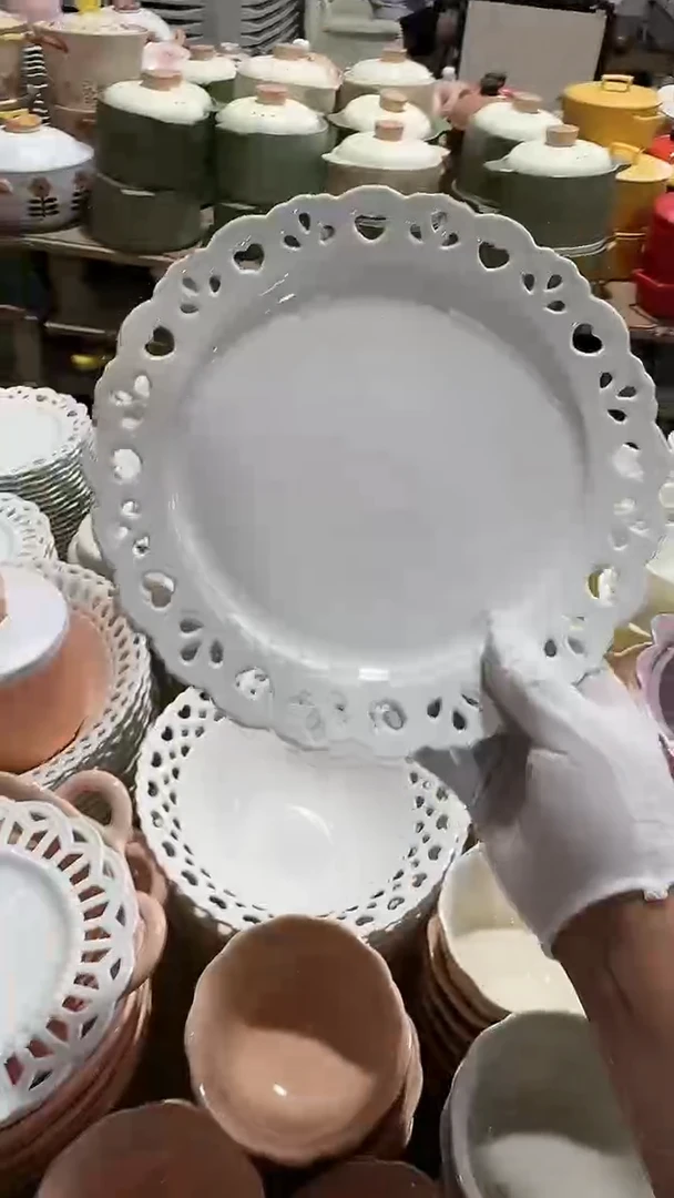 【闪购商品】瓷片镂空盘微瑕 凑满20元包邮