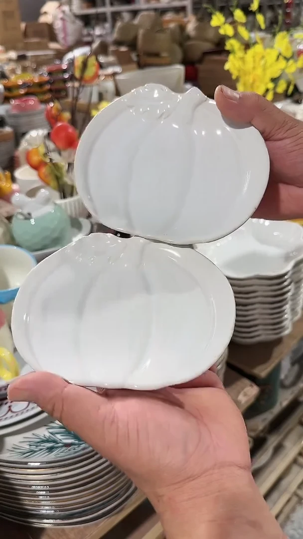 【闪购商品】瓷片2个南瓜 小号碟6英寸 微瑕