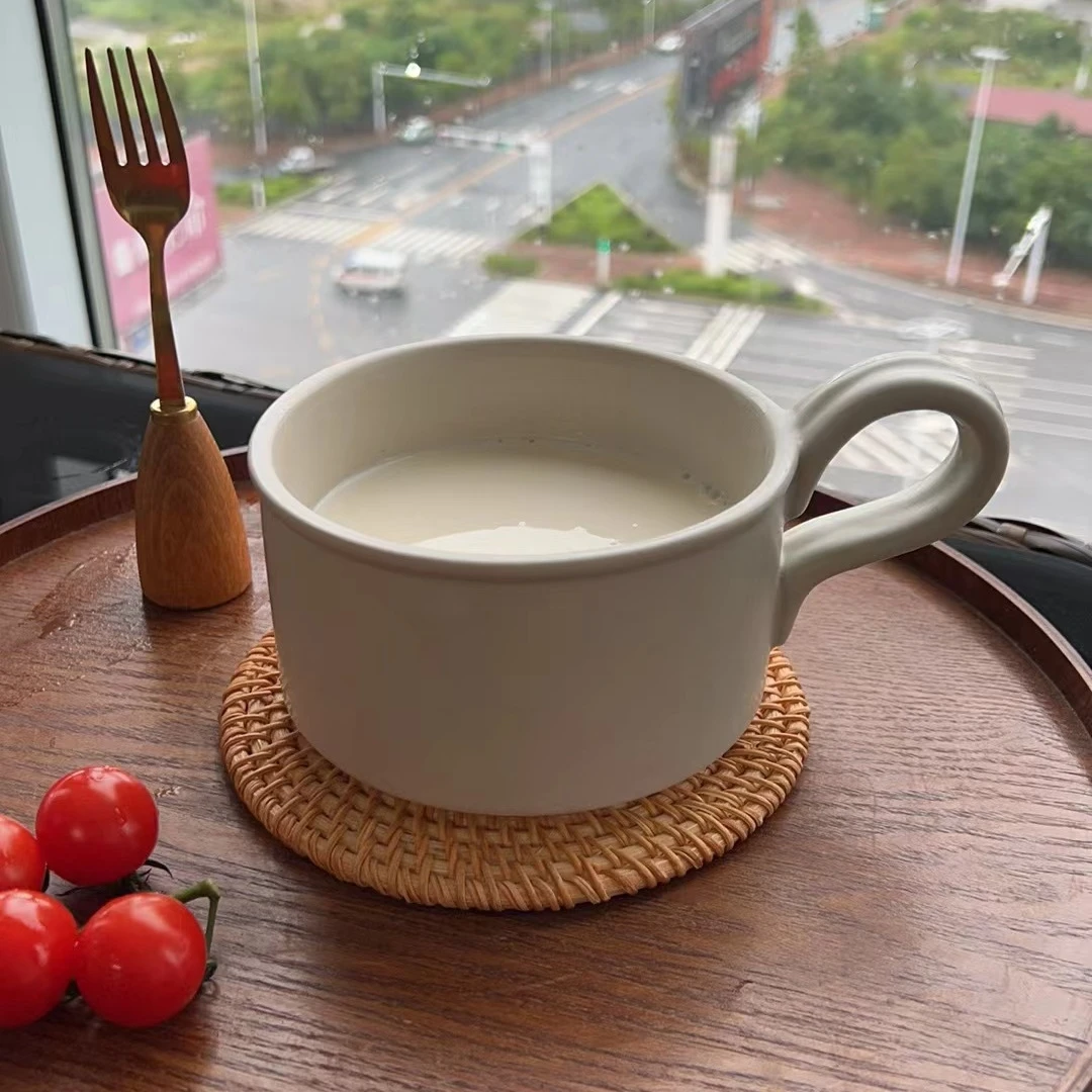 5.5英寸粗陶复古单柄早餐杯牛奶杯微瑕 凑满20元包邮