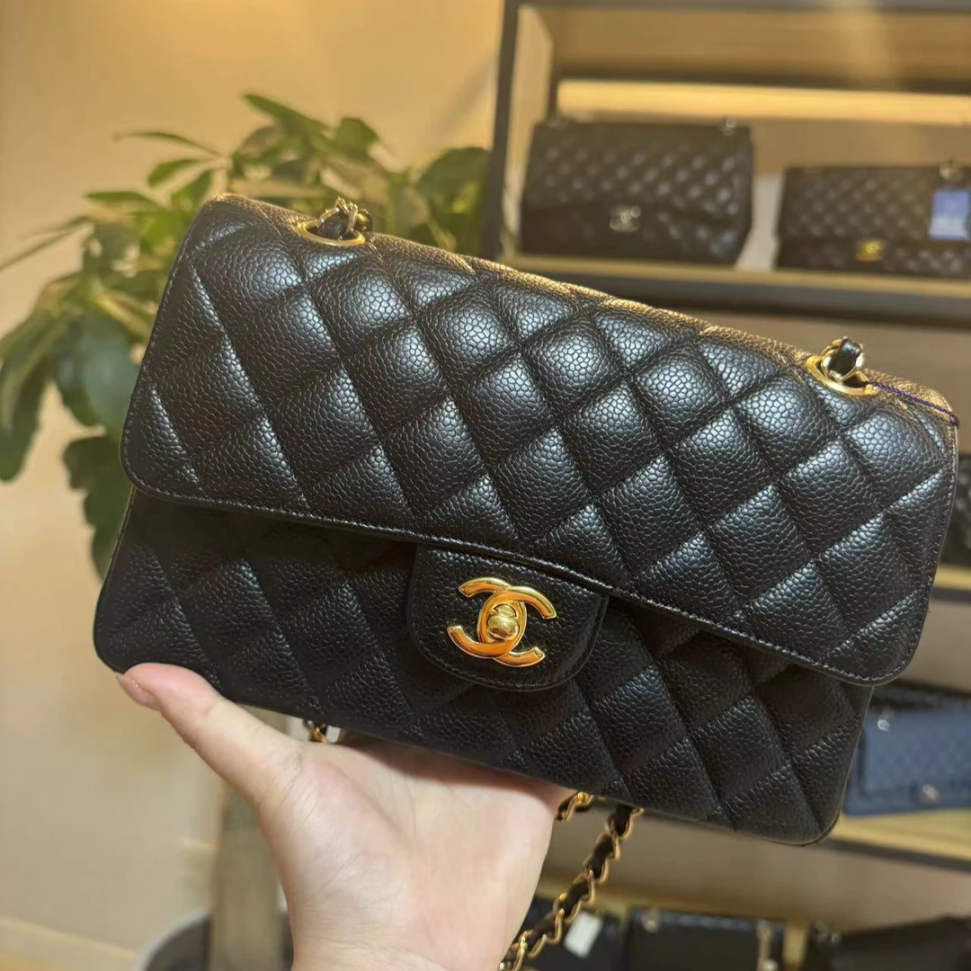 99新 Chanel/香奈儿 黑金荔枝小号cf