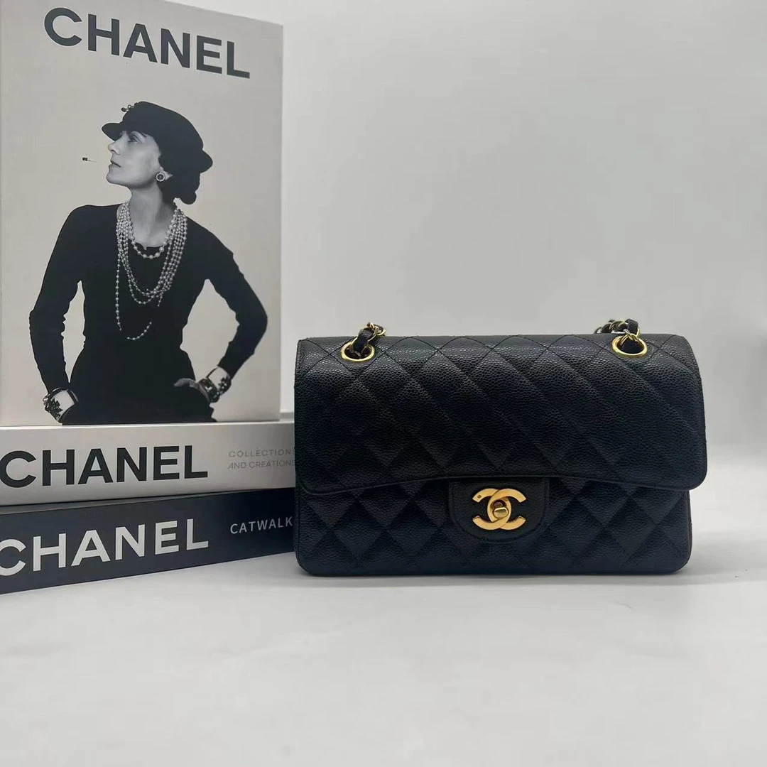 95新 Chanel/香奈儿 3233黑金荔枝cf包成色以直播间为准