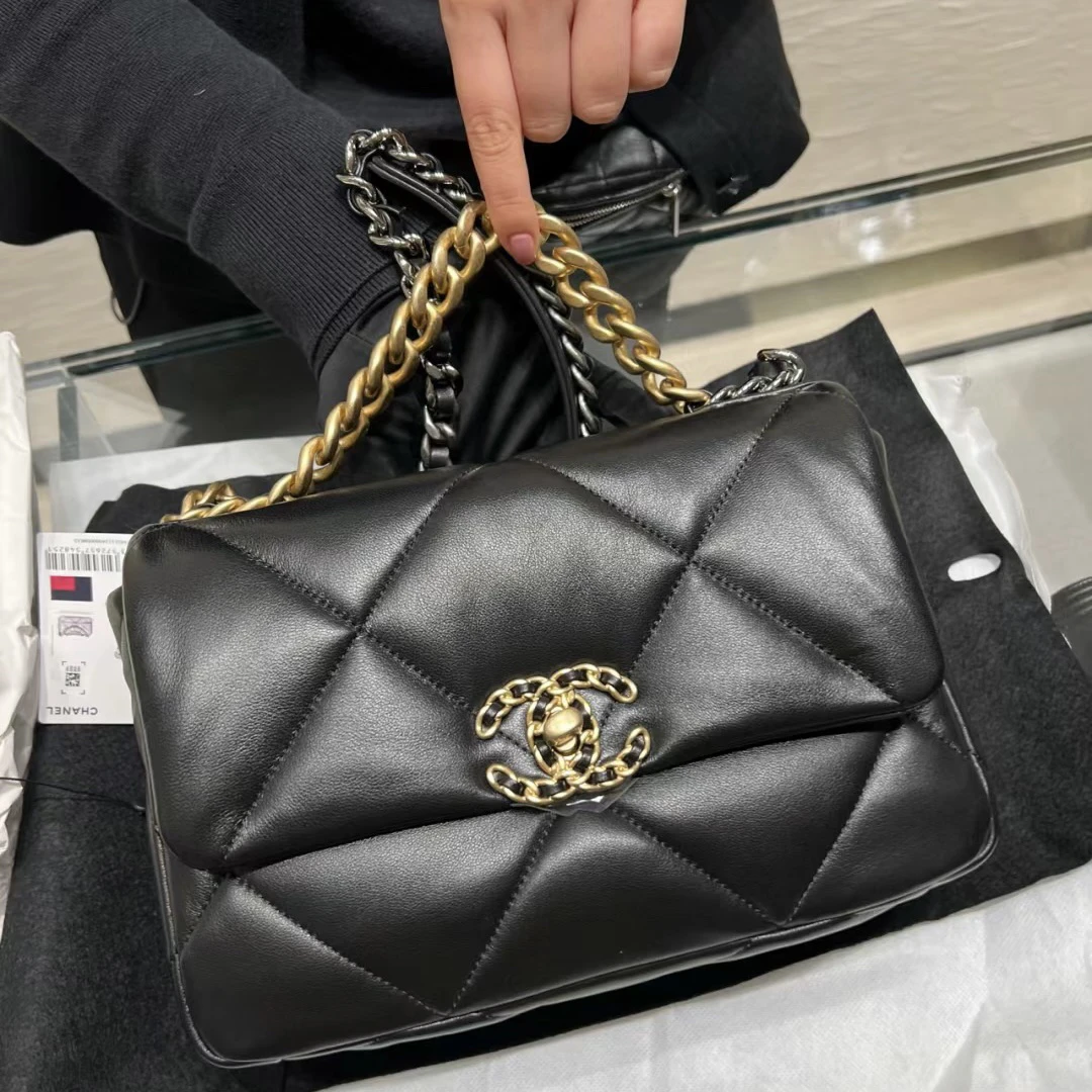 95新 Chanel/香奈儿 3033黑金19bag