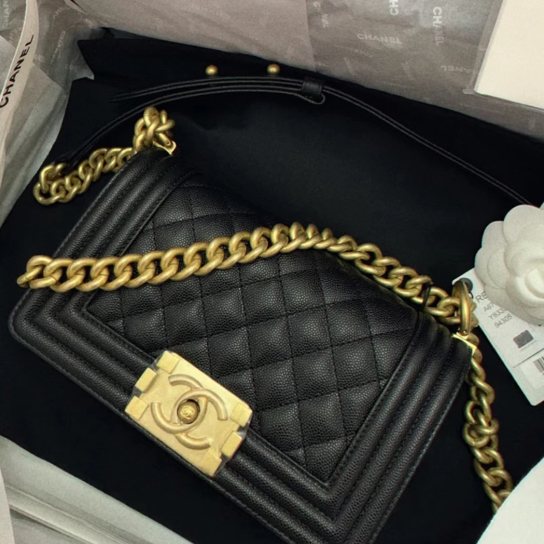 99新 Chanel/香奈儿 3325黑金芯片小号leboy鹿森专属
