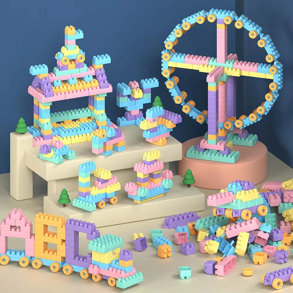 儿童积木DIY百变颗粒桶装亲子互动早教拼插宝宝男孩女孩启蒙玩具