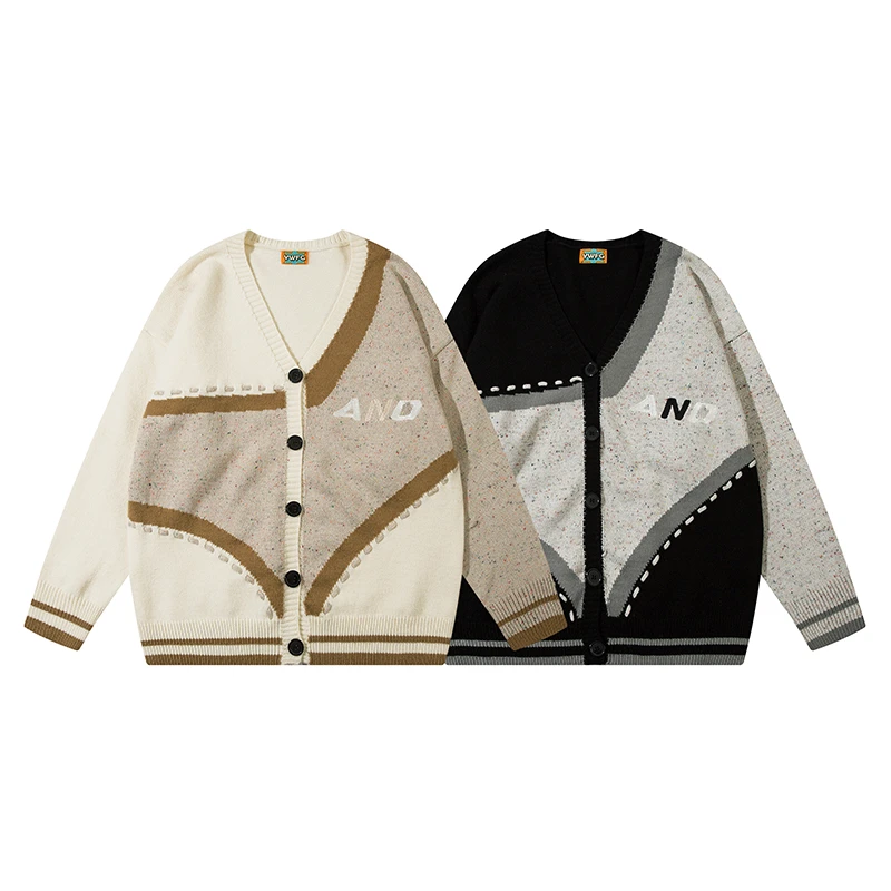 【 郑晴专属】复古学院风情侣针织开衫男女宽松百搭长袖HM