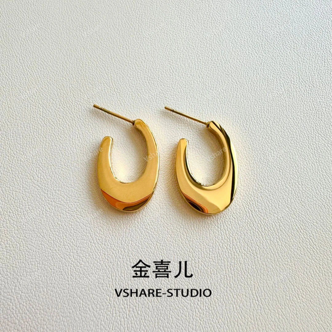 钛钢耳饰 【极简风】双11爆款平替好物设计感简约金色耳钉