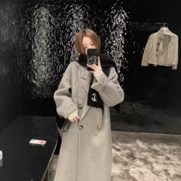 【流金岁月2.0】秋冬穿搭韩版冬季宽松简约百搭长款双面羊毛大衣