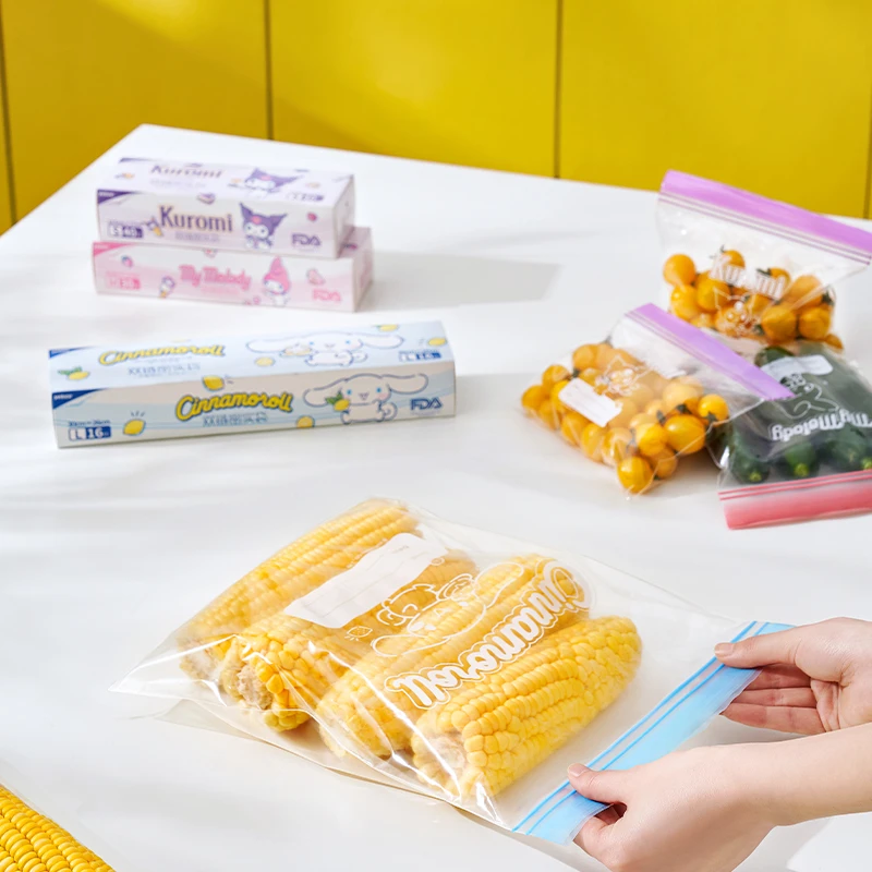 宜洁密封袋保鲜袋双筋加厚三丽鸥家用冰箱冷冻食品袋分装收纳袋子