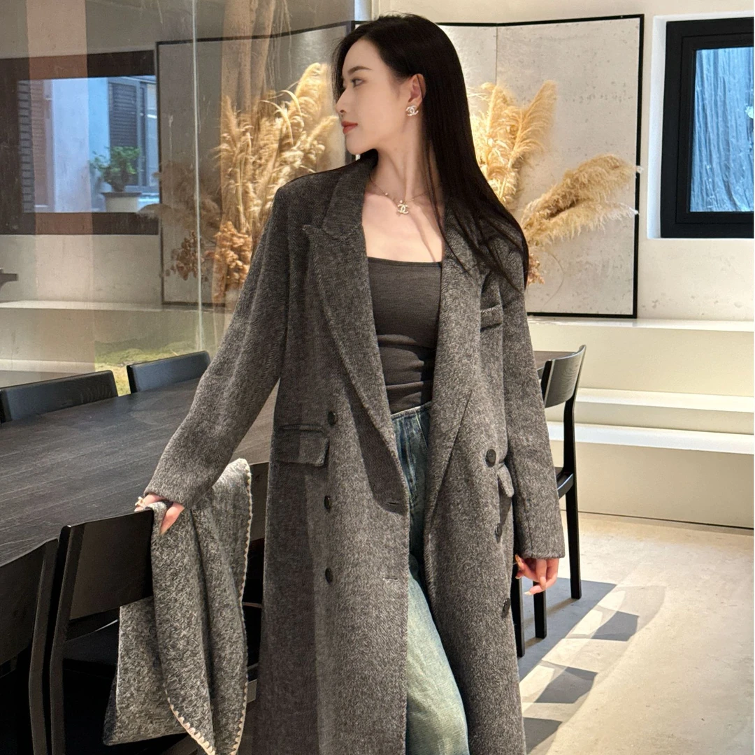 【都市佳人】升级款双面呢羊毛大衣气质百搭中长款宽松秋冬时尚1579
