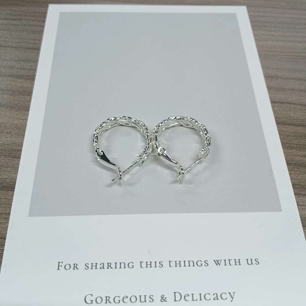 WANQI/万启 铜合金耳饰 【小麻花】气质时尚百搭简约小耳圈素款L10