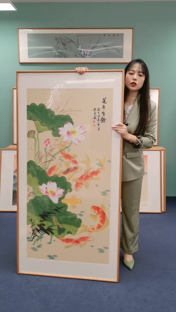 【闪购商品】绘画九鱼图160*80@@陈景芝001