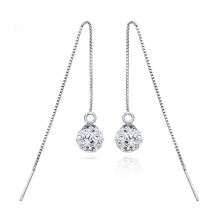 铜合金耳饰 A172气质耳线两戴银色