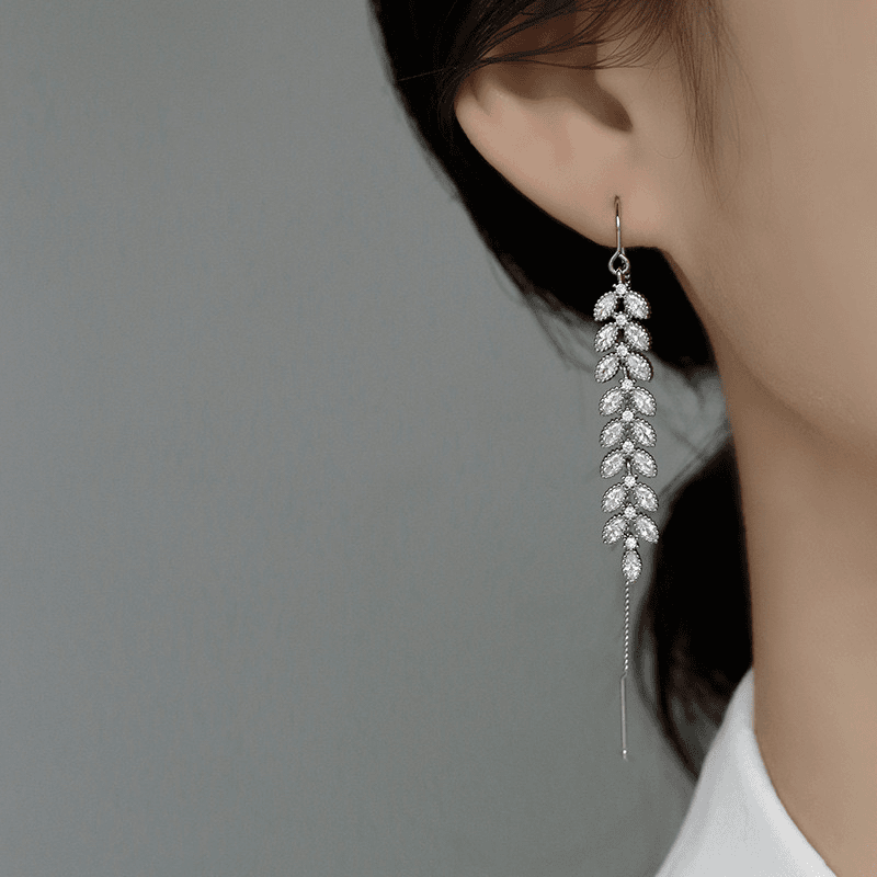 铜合金耳饰 A186时尚流苏耳环银色