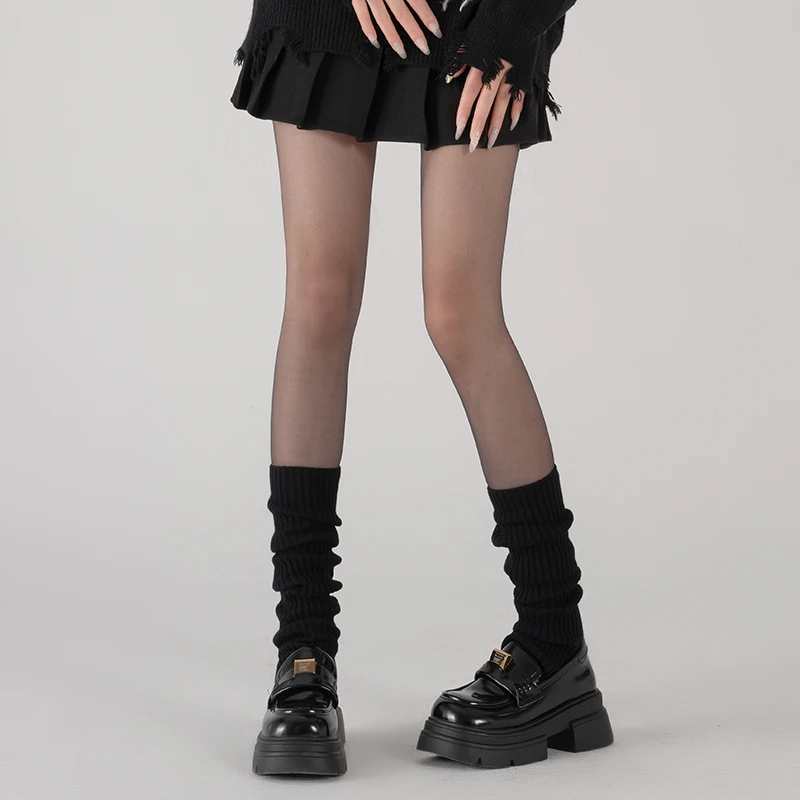 陌秀腿套堆堆袜女秋冬针织y2k甜酷春秋辣妹风修腿型秋季黑色袜套