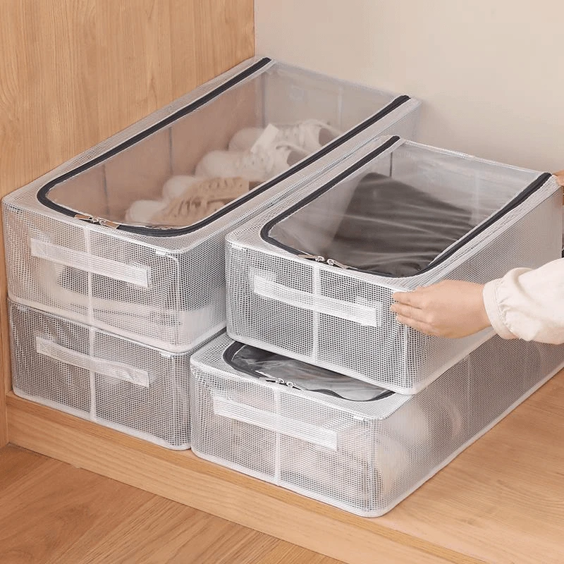 荞芬免安装鞋盒收纳盒加厚防尘鞋子鞋柜透明鞋收纳整理箱折叠鞋架