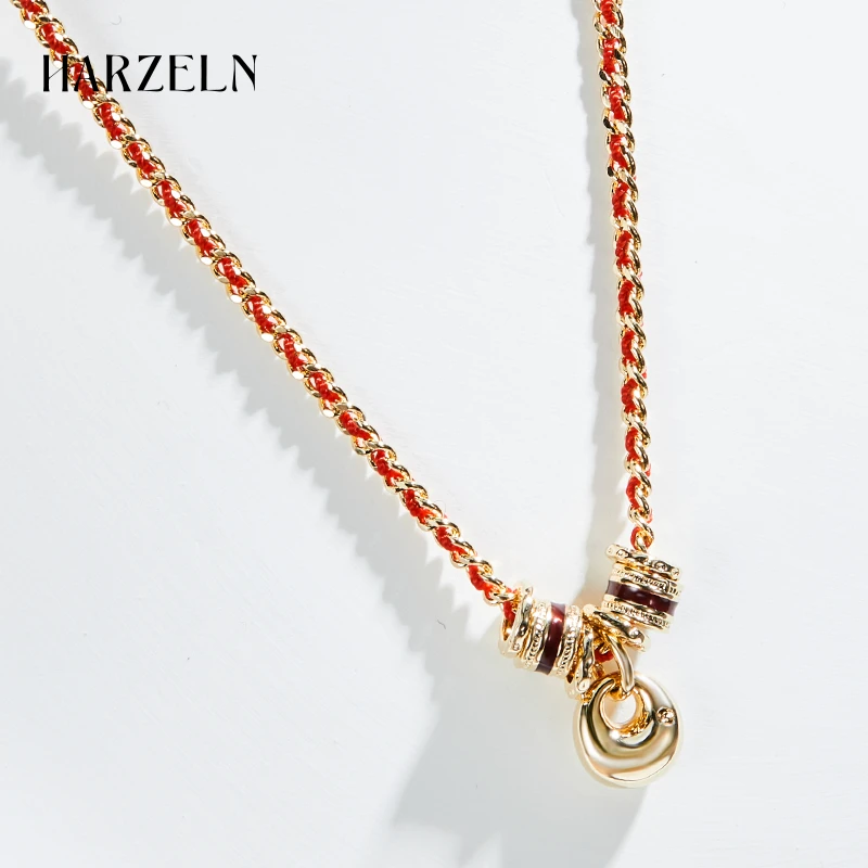 红绳项链 25年新款新中式金色吊坠新年好运编织简约轻奢高级感