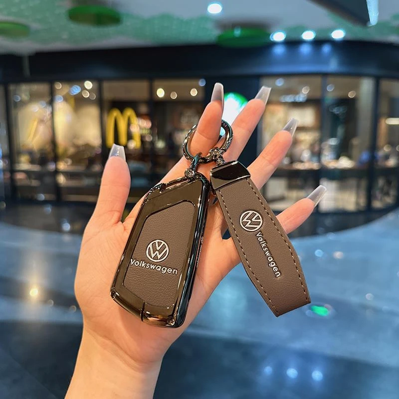 适用于大众id3钥匙套高尔夫8凌度L皮革id4id6途昂威然揽境扣金属