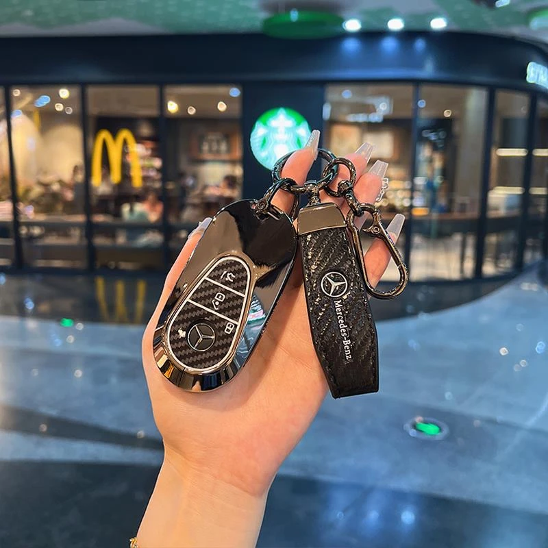 适用奔驰S级车钥匙套新款E300lc260l男c200l碳纤C级s400壳E级扣包