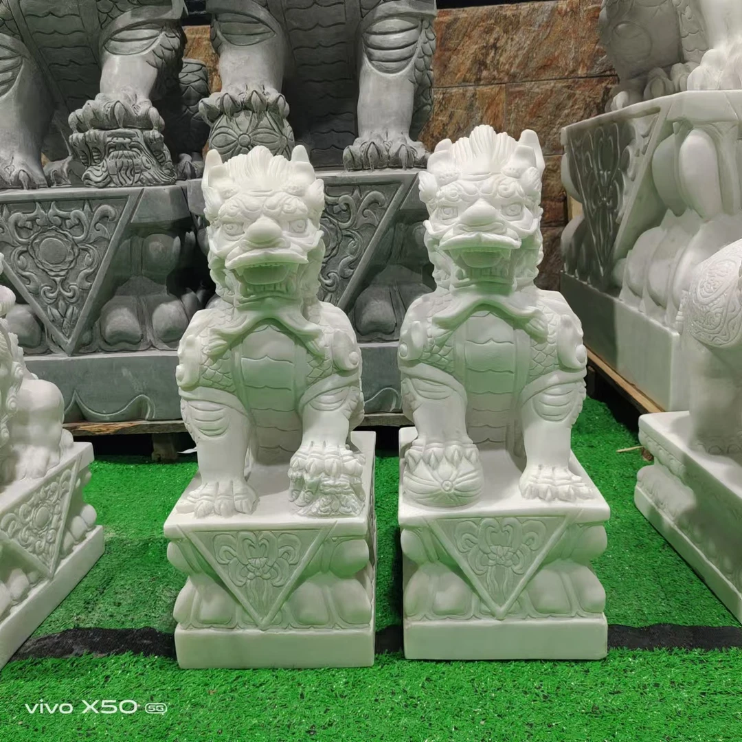 石雕麒麟一对汉白玉龙爪麒麟公司工厂酒店别墅庭院门口装饰摆件