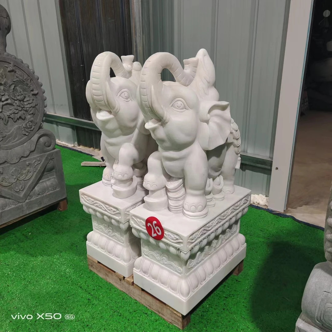 石雕汉白玉大象迎宾象可爱小象商铺酒店别墅庭院门口招米摆件定金