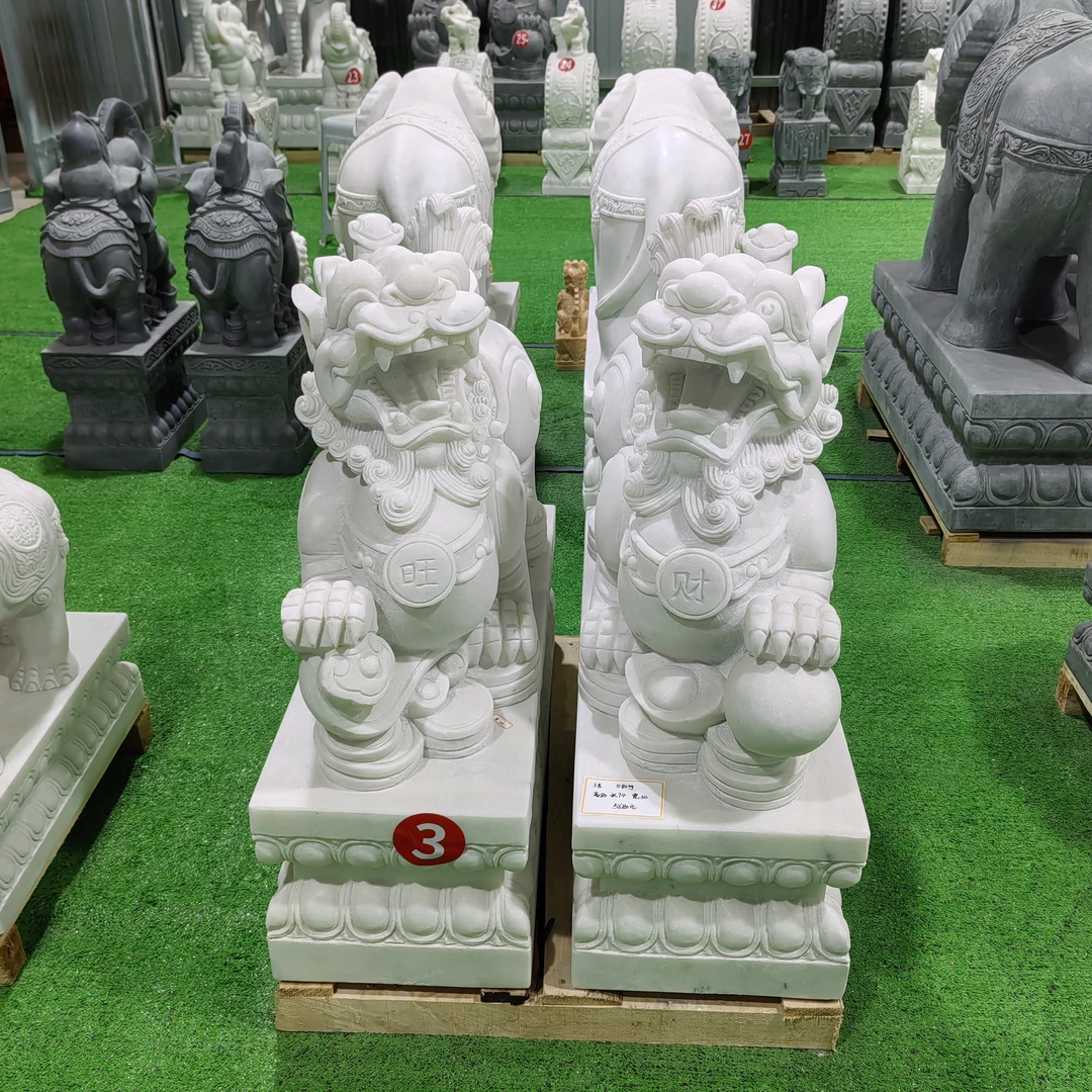 石雕貔貅一对汉白玉招财公司工厂酒店商铺别墅庭院家门口摆件定金