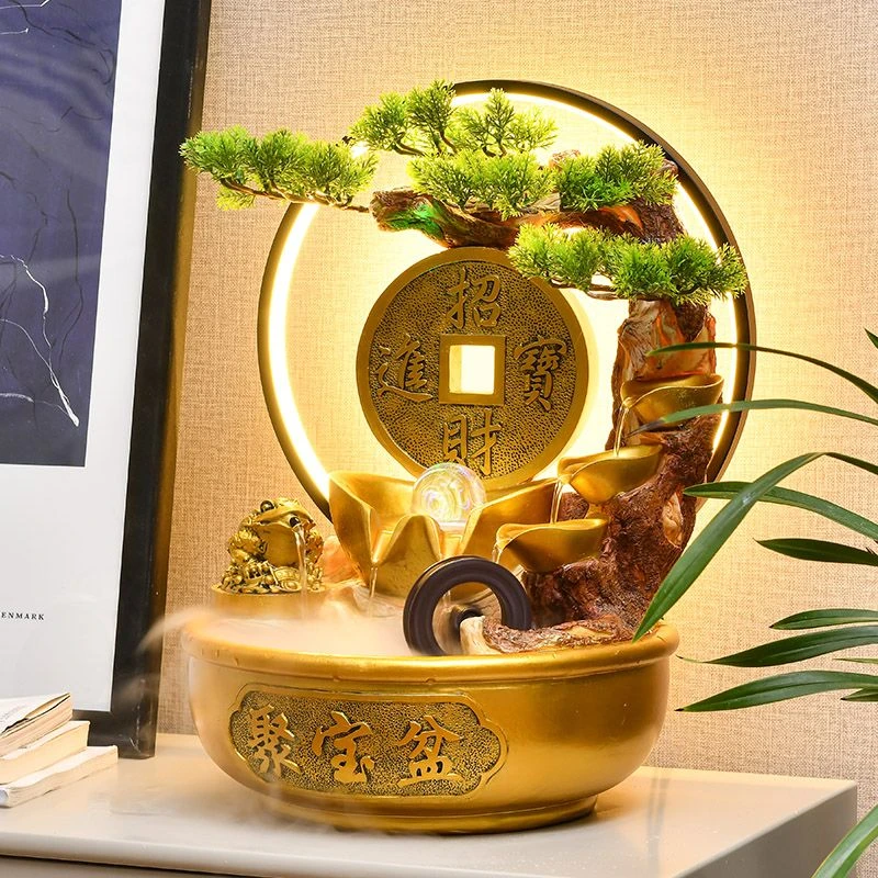 风水轮流水摆件循环水风水轮办公室客厅桌面招财景观开业乔迁礼品