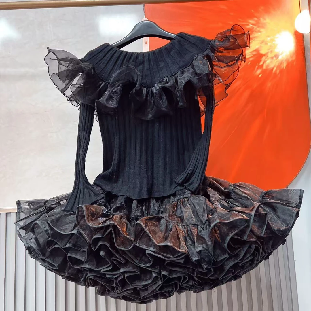 1737【熙妮潮牌】潮牌设计师私人定制圆领修身显瘦高级感针织裙气质