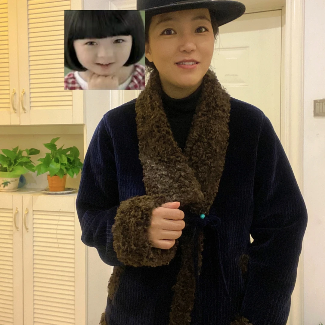 名族服饰、女士ins韩版短款外套冬季牧羊卷毛绒毛领秋冬