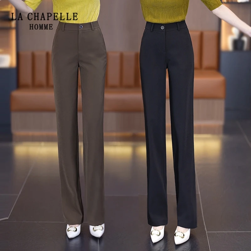 LACHAPELLEHOMME2023秋季新款高腰显瘦直筒裤垂感宽松休闲阔腿裤