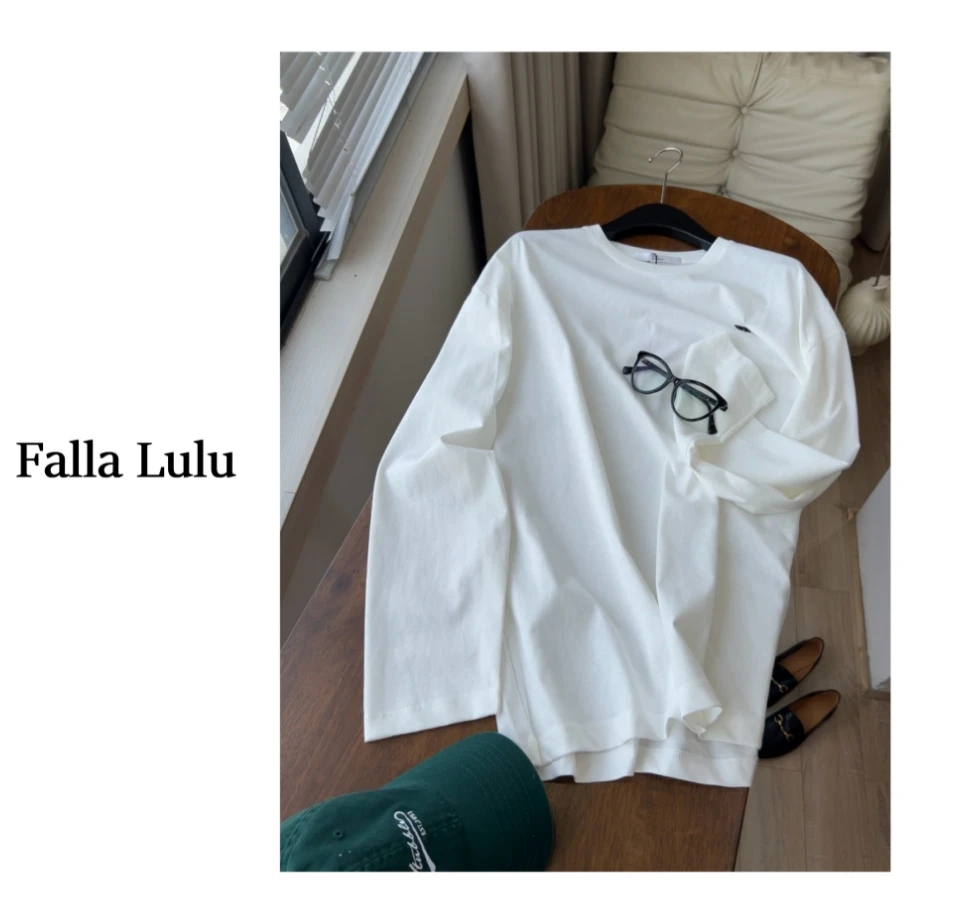 @英子家   柔软纯色长袖T恤 显瘦圆领百搭打底衫  C1759