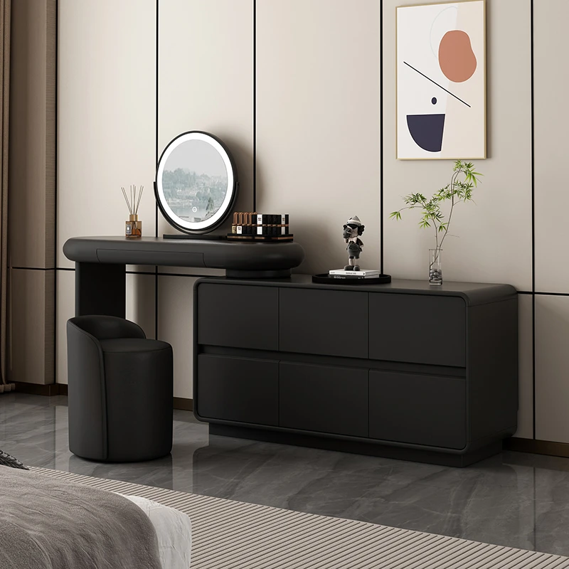 梳妆台卧室化妆桌家用可伸缩床尾柜斗柜收纳柜化妆台