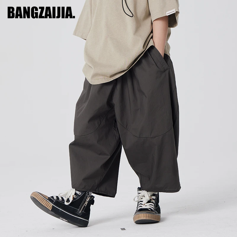 邦仔家童装儿童裤子女童七分裤夏季休闲裤阔腿裤男童运动裤