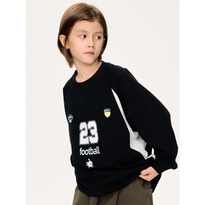 邦仔家童装24春秋新儿童拼色棒球数字休闲T恤男童户外运动上衣