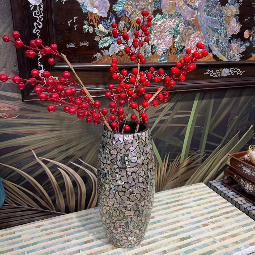 HH-东南亚手工艺术澳鲍瓶可注水宽13cm高28.5cm