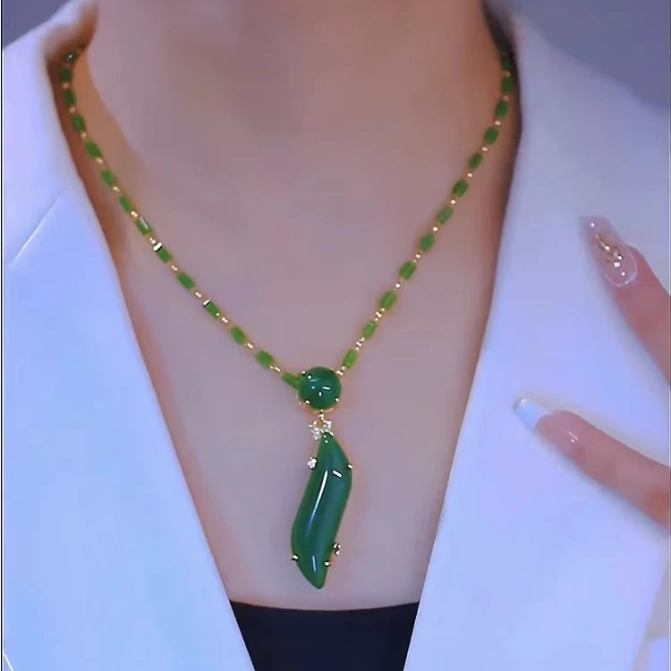 钛钢项链 铜合金美人腰项链新中式气质颈链高级感女士配饰