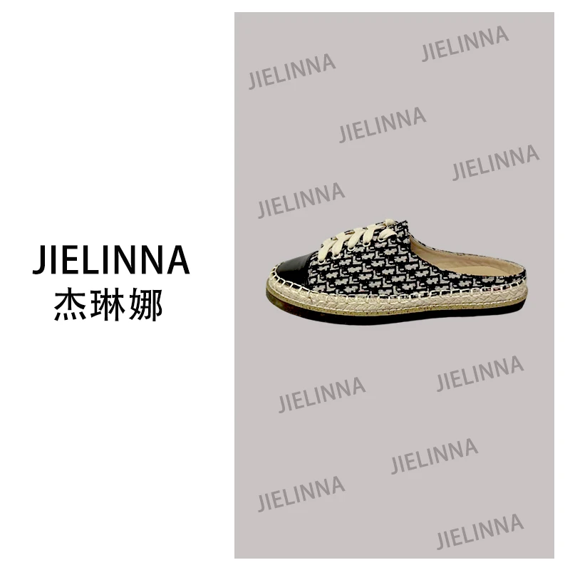 JIELINNA潮流时尚百搭法式复古小香风包头半拖渔夫鞋女