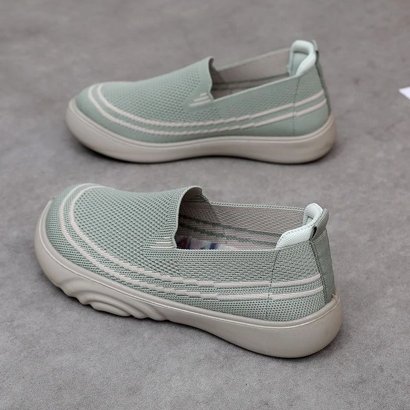 针织网面女单鞋防滑舒适休闲鞋软底轻便妈妈鞋时尚百搭老北京布鞋