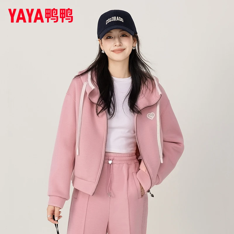 YAYA/鸭鸭羽绒服女士时尚春秋运动休闲百搭两件套外套YE4B608559M