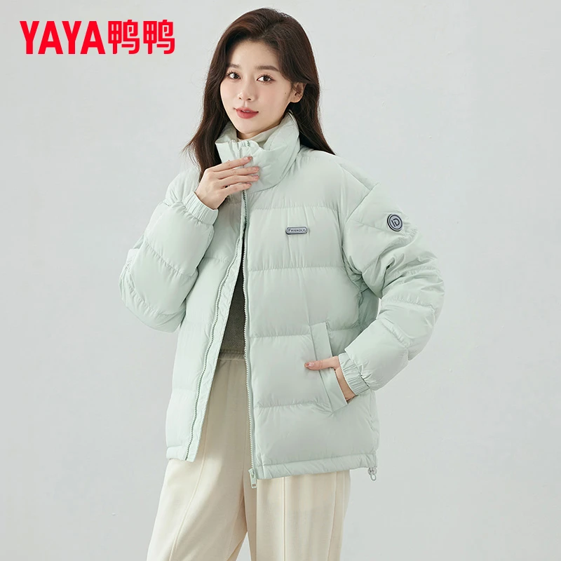 YAYA/鸭鸭新款轻薄立领短款面包服羽绒服休闲宽松保暖YE2A000756A